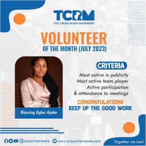 TCRM July Volunteer of the Month