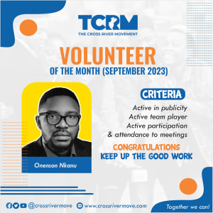TCRM Vounteer of the Month